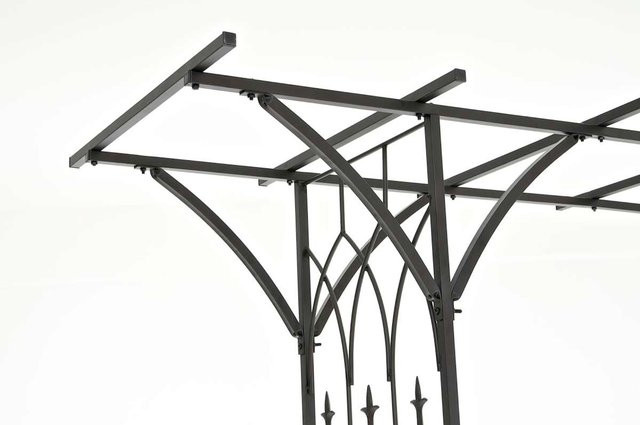 TPFGarden Rosenbogen Big Mailand Klettergerüst aus Metall in Schwarz, Höhe: 230 cm, Breite: 52 cm - Bild 1