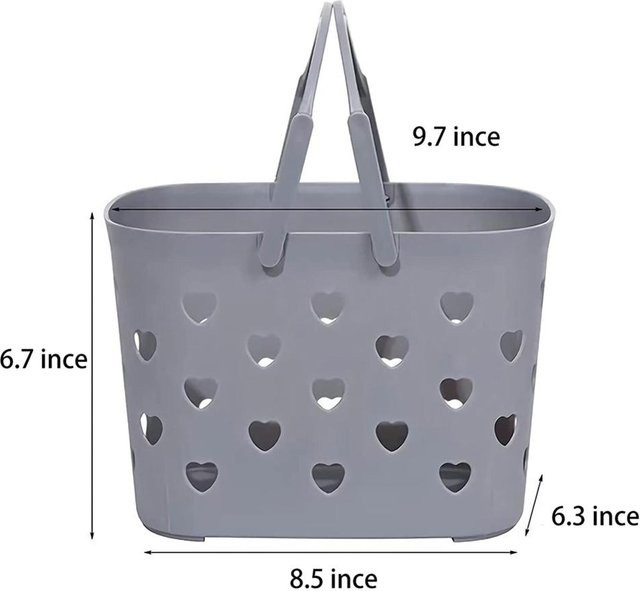 Fishine Tragbarer faltbarer Duschkorb in Grau, B/H: 24,5 x 16,5 cm - Bild 1