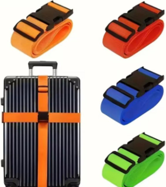2-teiliger Gepäckgurt für Koffer in Orange zur einfachen Identifizierung und Bündelung von Taschen und Reisegepäck - Bild 1