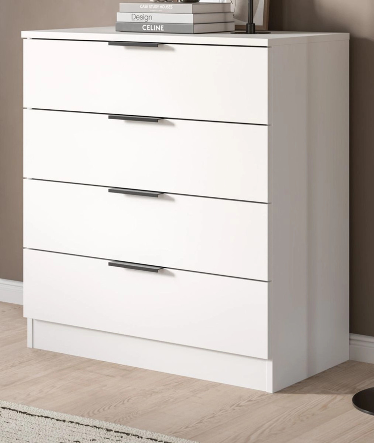 Kommode Swan von Inn.Furn in Weiß, modern und matt, B/T/H: 80 x 40 x 74 cm - Bild 1