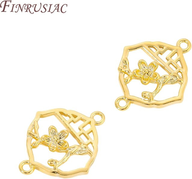 FINRUSIAC Blütenblatt-Anhänger, 18K vergoldetes Messing, Gold - Bild 1