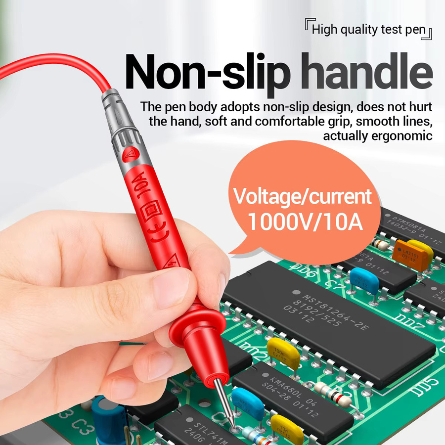 Aneng PT840 Digitales Multimeter-Sonden-Set, Universal Testleitungen für Voltmeter und Stromtester, Rot - Bild 2