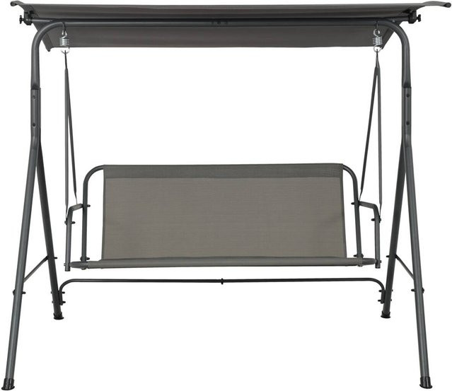 Pocoline Hollywoodschaukel Modern in Dunkelgrau aus Stahl mit Textilene-Sitzfläche und Sonnendach, B/H/L: 110 x 153 x 170 cm - Bild 1