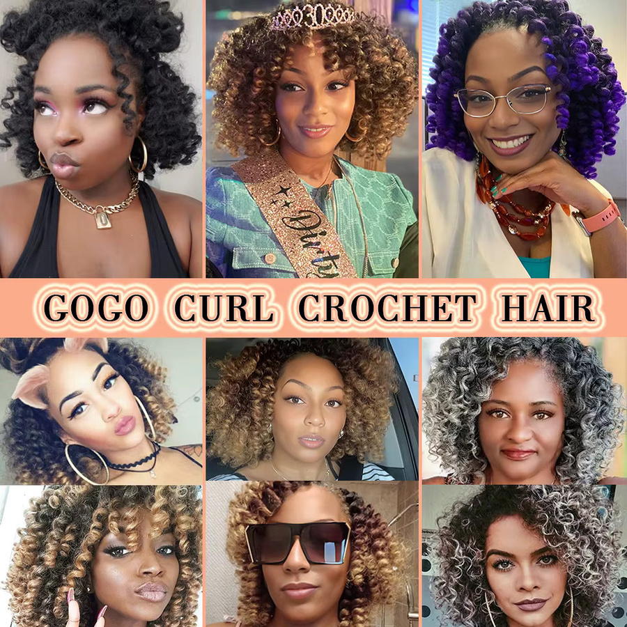 Bewill Ombre Jamaican Bounce Wand Curl Häkelhaar, 8 Zoll, synthetisch, Frauen Kinder - Bild 6