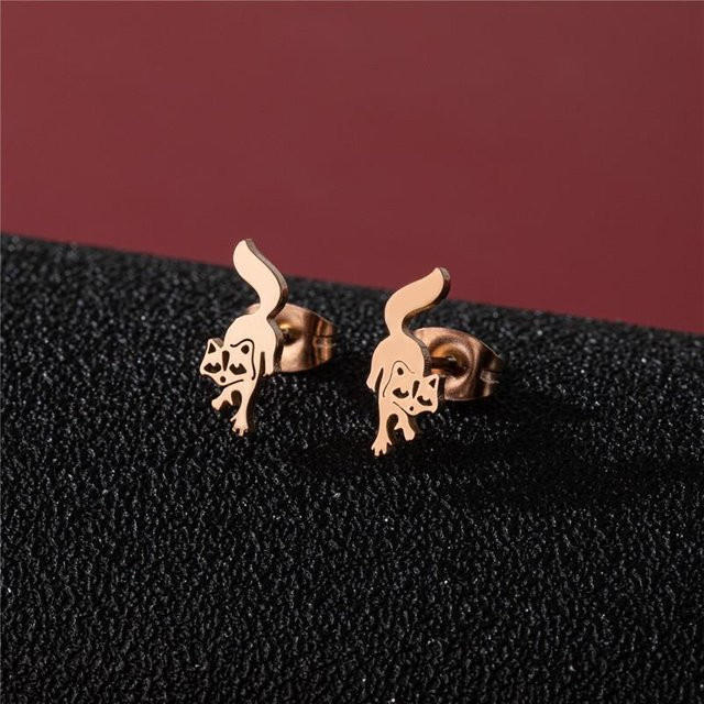 Ohrstecker Waschbär, Edelstahl, Schwarz, Damen, Vintage - Bild 1