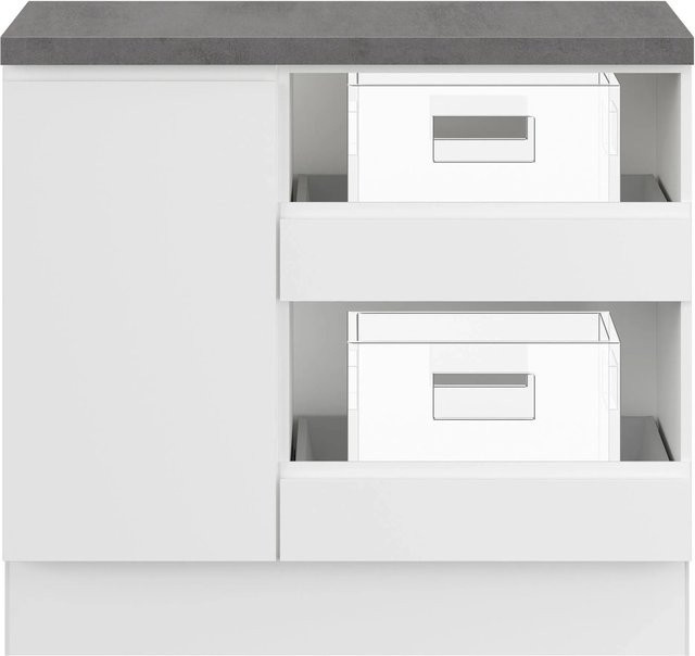 Impuls Küchen Hauswirtschaftsmodul HWR4100H3 in Weiß mit Soft-Close-Türen, Breite: 100 cm - Bild 1