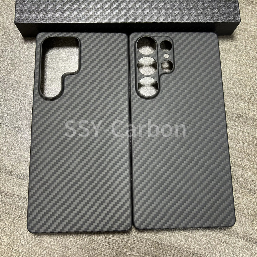 Echte Carbon-Hülle für Samsung Galaxy S25 Ultra in Schwarz aus Aramidfaser, ultraleicht und ultradünn sowie sturzsicher - Bild 1