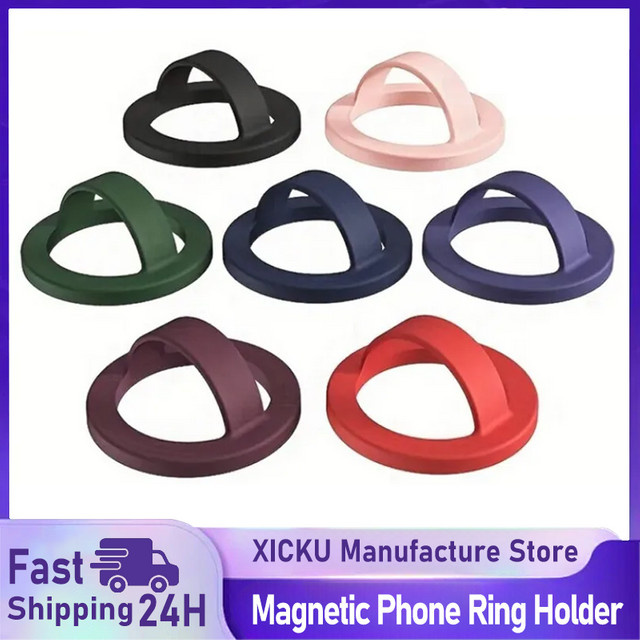 XIKCU Magnetischer Handy-Ringhalter aus wasserdichtem Flüssigsilikon in Lila für iPhone und Android - Bild 1