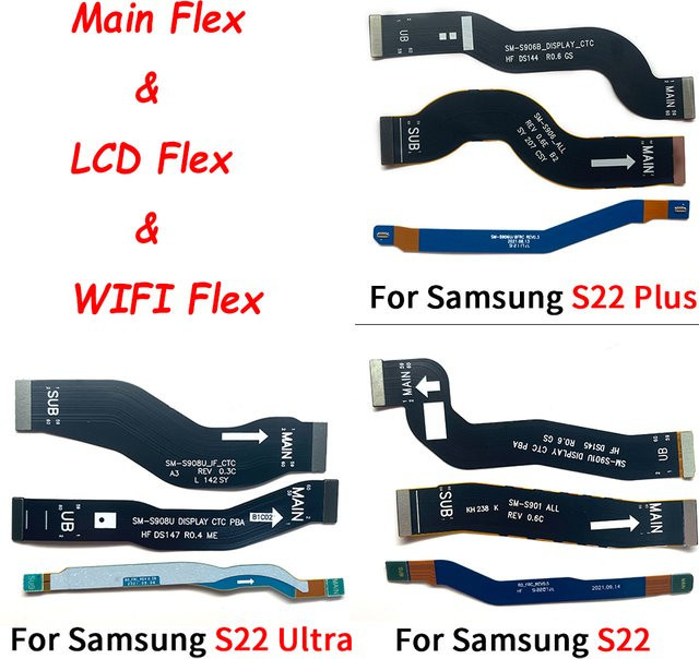 Samsung Haupt-Flexkabel für S22 5G S901U S901B S22 Plus 5G S906B S22 Ultra S908U Wifi Connect Mainboard zum LCD-Bildschirmband in Schwarz - Bild 1