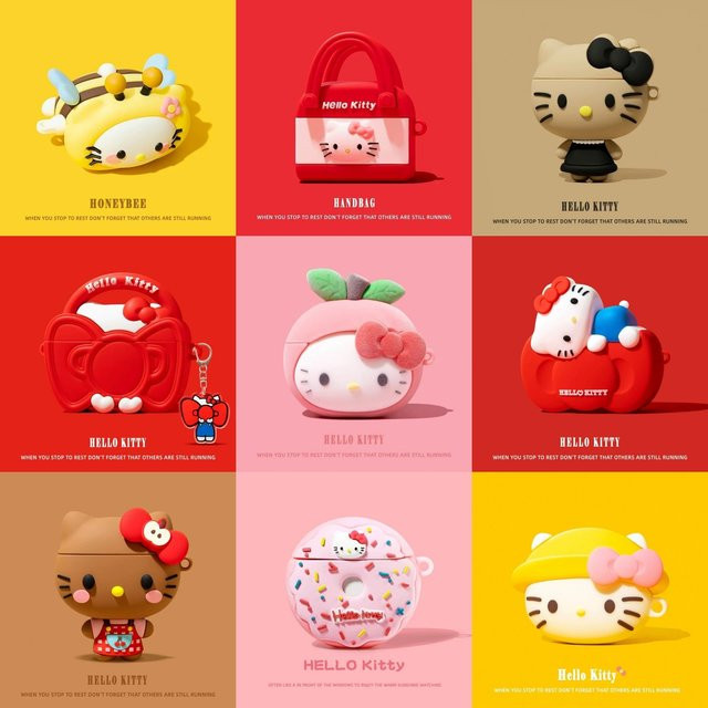 Sanrio Hello Kitty 3D Kopfhörerhülle für Apple AirPods 4, AirPods Pro 2, AirPods Pro und AirPods 1, 2, 3, niedliches Cartoon Design - Bild 1
