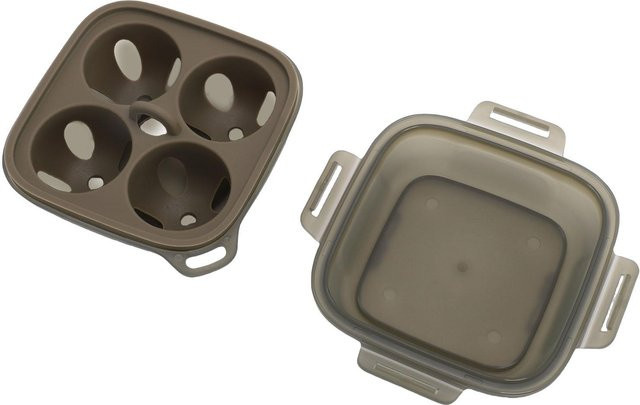 Neoglint Outdoor-Eierbehälter aus PP und Silikon, stoßfestes 4er-Gitter für Camping und Picknick, grau - Bild 1