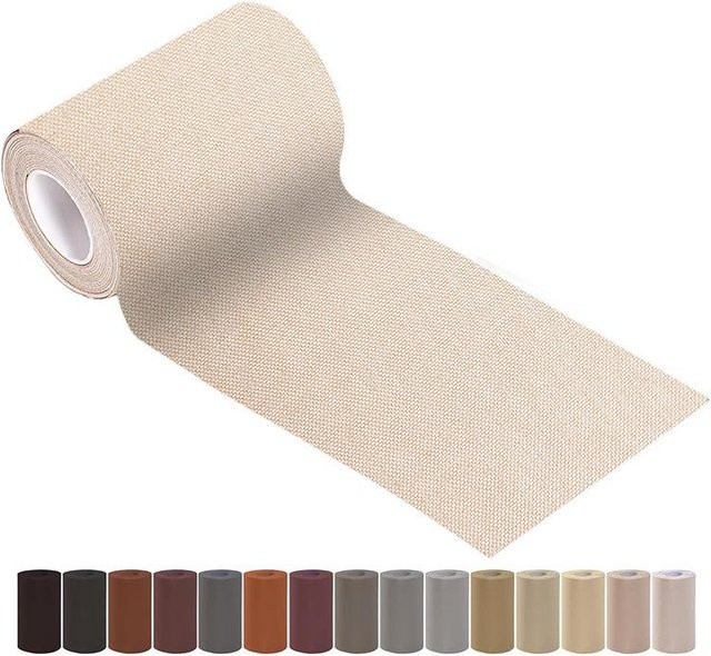VividTrove Wasserfestes Reparaturband aus Leinen in Beige, selbstklebende Wandaufkleber aus Stoff zur Wandrenovierung, 10 x 160 cm - Bild 1