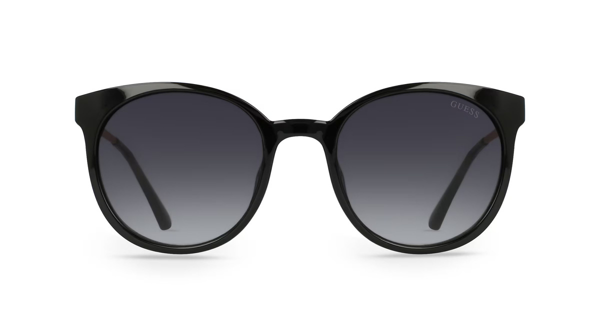 Guess GU7503 Sonnenbrille, Vollrand, Rund, Kunststoff, Unisex, Schwarz, Grau - Bild 1