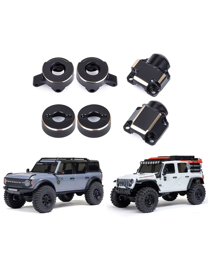 Axial SCX30 Messinggewichte Lenkknöchel Diff-Abdeckung Hinterradnabengewichte, Zubehör, Metall, Schwarz - Bild 6
