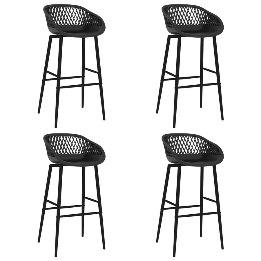 vidaXL Barhocker 4er Set Schwarz aus Metall und PP - Bild 2
