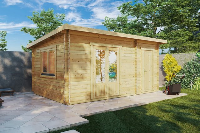 Gartenhaus Super Tom mit Schuppen 5 x 3 m, 15 m² Gesamtfläche mit 10 m² Gartenhaus und 5 m² Lagerraum - Bild 1