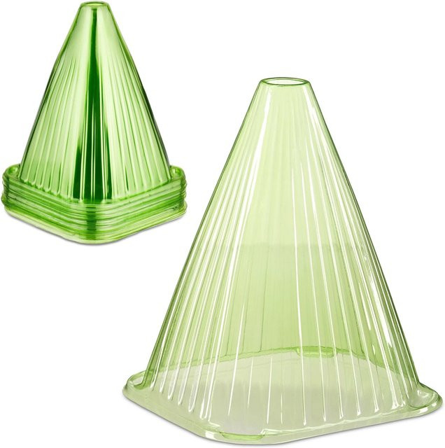 Relaxdays Pflanzenhut 32er Set aus Kunststoff in Grün zur Aufzucht von Gemüsepflanzen, Salaten und Jungpflanzen, B: 22 cm, T: 19 cm, H: 19 cm - Bild 1