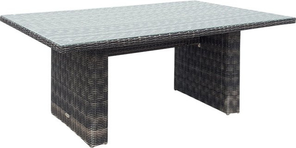 Garden Pleasure Gartentisch rechteckig aus Glas und Kunststoff in Grau
