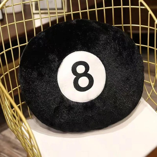 Yiran Health & Beauty Billard 8 Ball Plüschkissen in Schwarz, Langes Kissen 35 cm - Bild 1