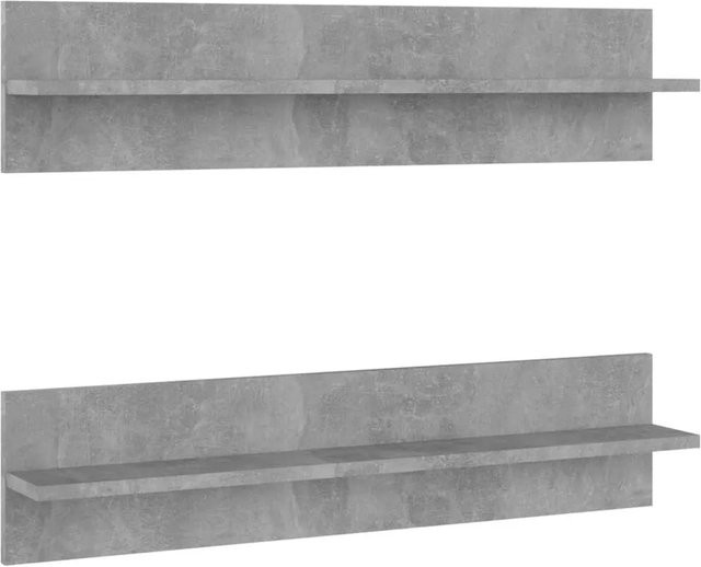 vidaXL Wandregale 2er-Set in Betongrau aus Holzwerkstoff mit modernem Design, B: 80 cm, H: 11,5 cm, T: 18 cm - Bild 1