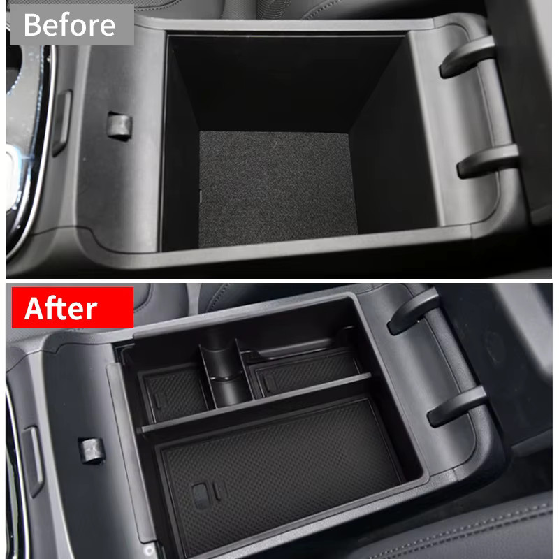 YaLumei Armlehnen-Organizer für Hyundai Tucson NX4 Hybrid N Line, Center Konsole Aufbewahrungsbox, Schwarz - Bild 2