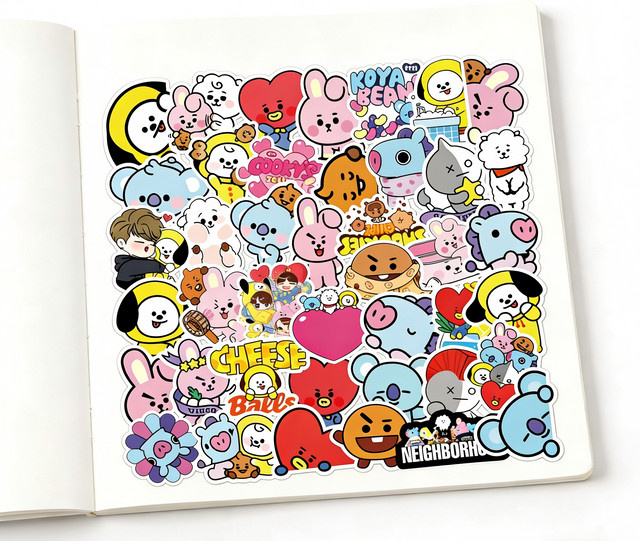 BT21 Wasserfeste Cartoon-Aufkleber-Set, Bunt / Mehrfarbig - Bild 1