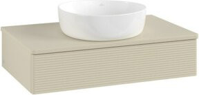 V&B Waschtischunterschrank Antao mit Frontstruktur in Grau, B/T/H: 80 x 50 x 19 cm - Bild 1