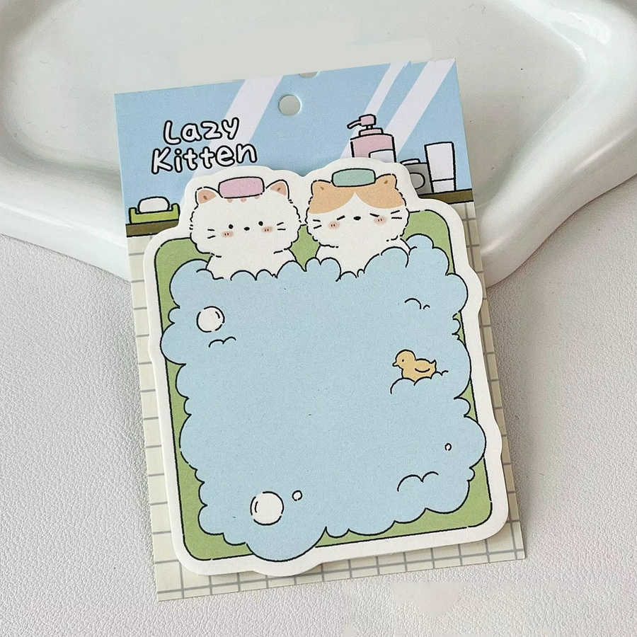 Post-it Haftnotizen Wolken-Tagebuch mit niedlicher Katzenillustration in Form S - Bild 1