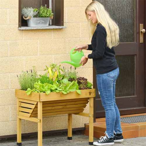 VegTrug Hochbeet Wall Hugger aus Holz in Natur mit Rahmen und PVC Abdeckung, L x B x H: 77 x 46 x 63 cm - Bild 4