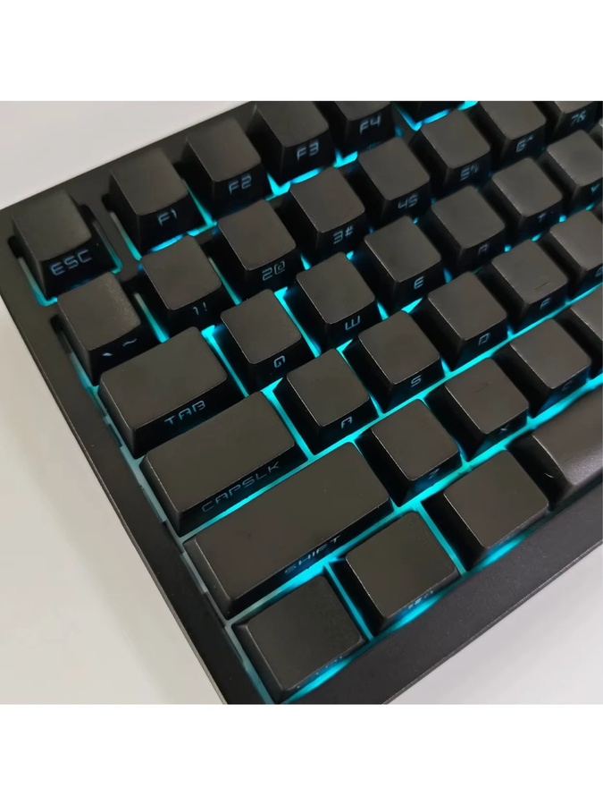Schwarz-Weiß Tastenkappen im Letter Drive Design für mechanische Tastaturen mit seitlicher Beleuchtung für 60% 65% 75% TKL 96% 100% Layouts - Bild 4