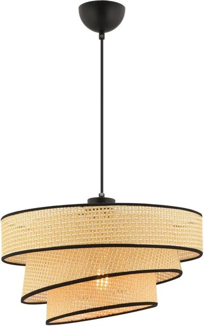 Opviq Pendelleuchte Couper in Schwarz und Beige aus Metall und Baumwolle, B/H/T: 40 x 72 x 40 cm, E27 Fassung - Bild 1