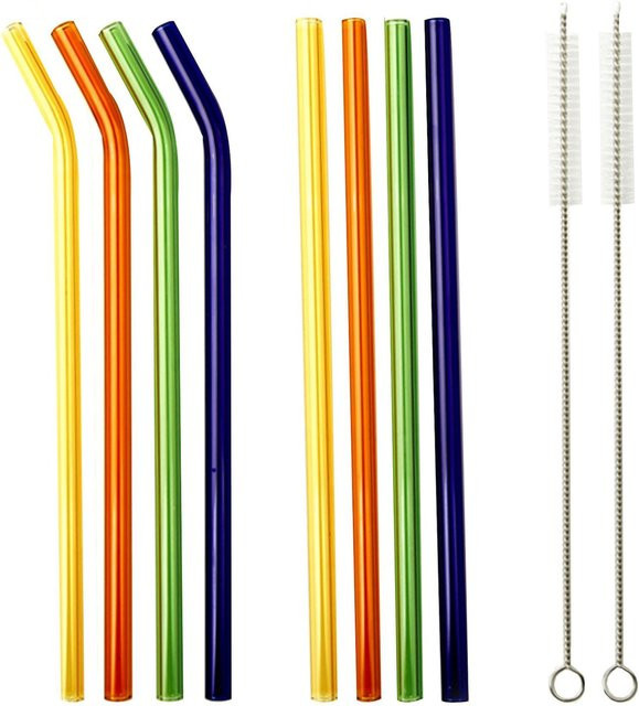 LA VAGUE Wiederverwendbares Glastrinkhalm-Set in Multicolor für Smoothies und Partys - Bild 1