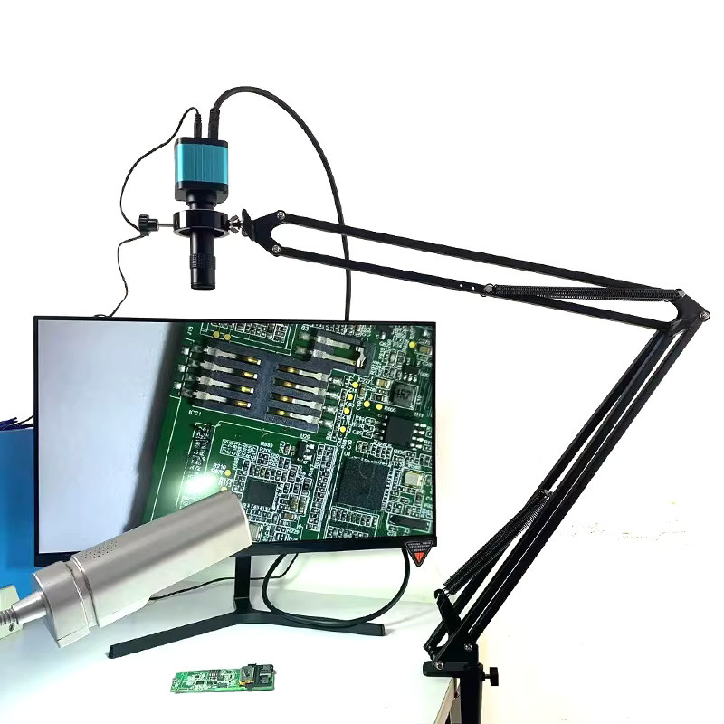 HIGH CLOUD Digitales Video Mikroskop mit 55MP 4K HDMI USB Anschluss und 1-130X stufenlosem C Mount Objektiv inklusive LED Licht in Braun - Bild 2