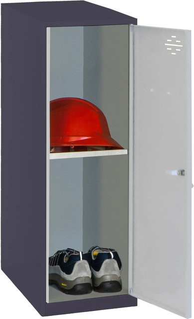 PROREGAL Schließfachschrank AMEGO Spind mit Fachboden in Grau-Anthrazit, H x B x T: 91,5 x 40 x 50 cm - Bild 1