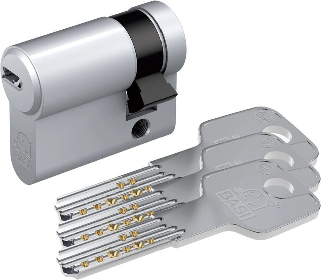 BASI Profil-Halbzylinder BM verschiedenschließend silber 10/65 mm - Bild 1