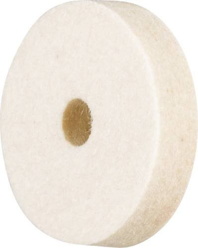 PFERD Filzscheibe FKSC mittelhart für universelle Polierarbeiten, Farbe: Weiß, Durchmesser: 30 mm, Breite: 7 mm, Bohrung: 6 mm - Bild 1
