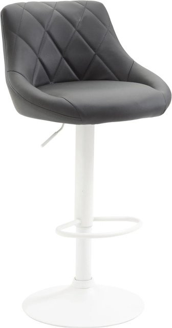 DELUKE Barhocker FALON Barstuhl mit Lehne aus Kunstleder in Grau, B/T/H: 46 x 49 x 83 cm, drehbar - Bild 1