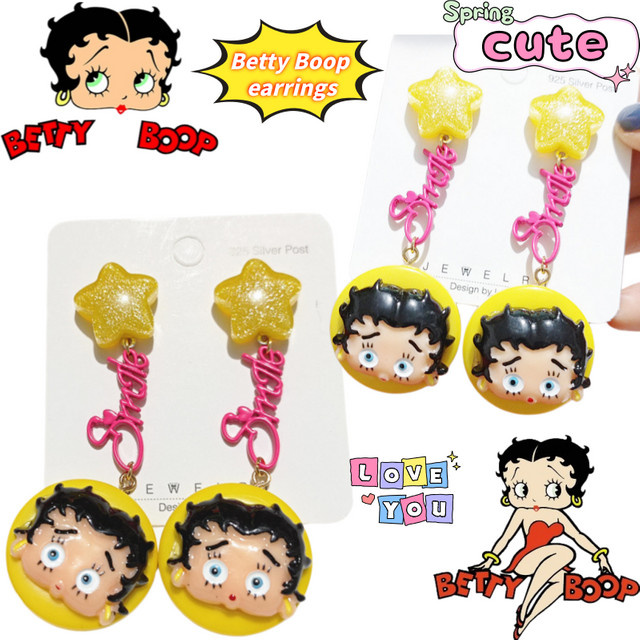 Betty Boop Ohrringe, Harz, Bunt, Damen - Bild 1