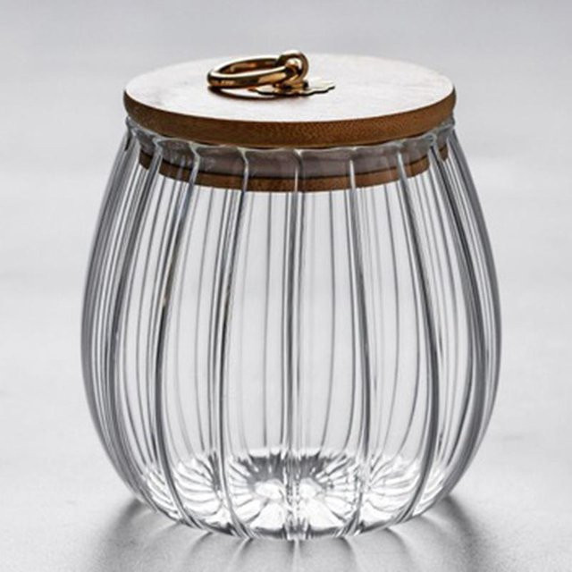 Yiran Furniture Vorratsglas aus Glas mit dicht schließendem Deckel in Grau für Lebensmittel wie Getreide, Kekse, Kaffee oder Tee, 0,7 l - Bild 1