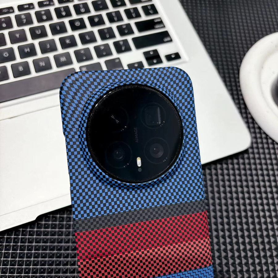Magnetische Honor Magic 8 Pro 5G Handyhülle mit Kohlefasermuster und luxuriösem Leder in Grau/Mehrfarbig mit MagSafe-Kompatibilität und stoßfestem Schutz - Bild 2