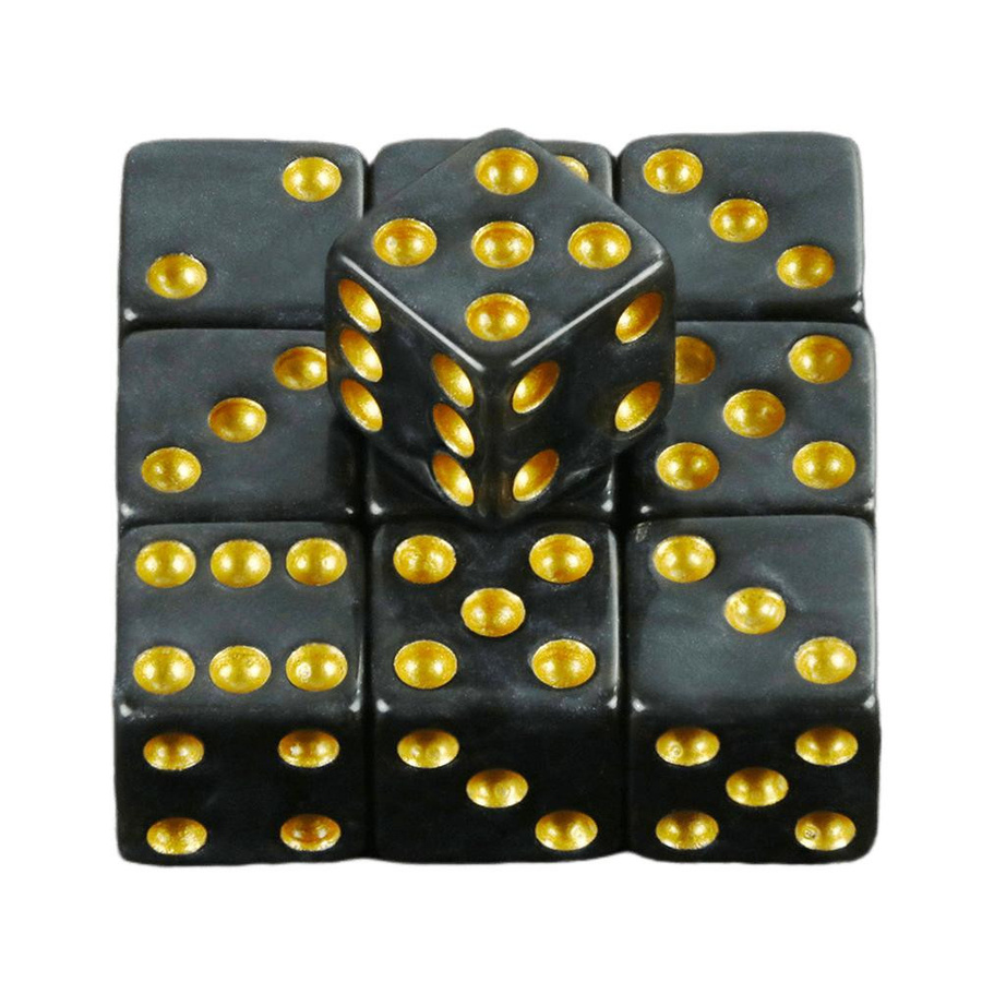 Allbestart Mini Würfel 10-teiliges Set D6 Marmor Effekt Goldene Pips Kunststoff Bunt / Mehrfarbig - Bild 2