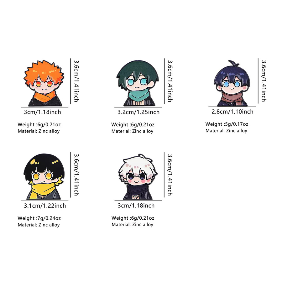 Potdemiel Broschen, Anime-Jungen, Emaille, Metall - Bild 2