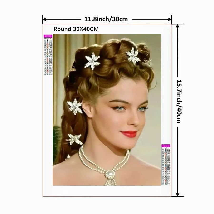 5D-Diamantgemälde Prinzessin Sissi zum Selbermachen mit runden Strass-Steinen von Potdemiel - Bild 2