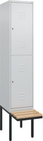 C+P Doppelstock-Spind Classic PLUS mit Sitzbank, 1 Abteil, Buche-Hartholz, B/T/H: 212,0 x 40,0 x 81,5 cm - Bild 1