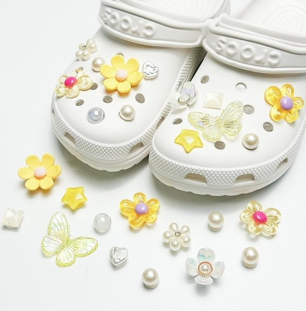Mesuca Schuhcharms, 13-teiliges Set, Blumen und Schmetterlinge, Perlen & Strass, Kinder - Bild 1