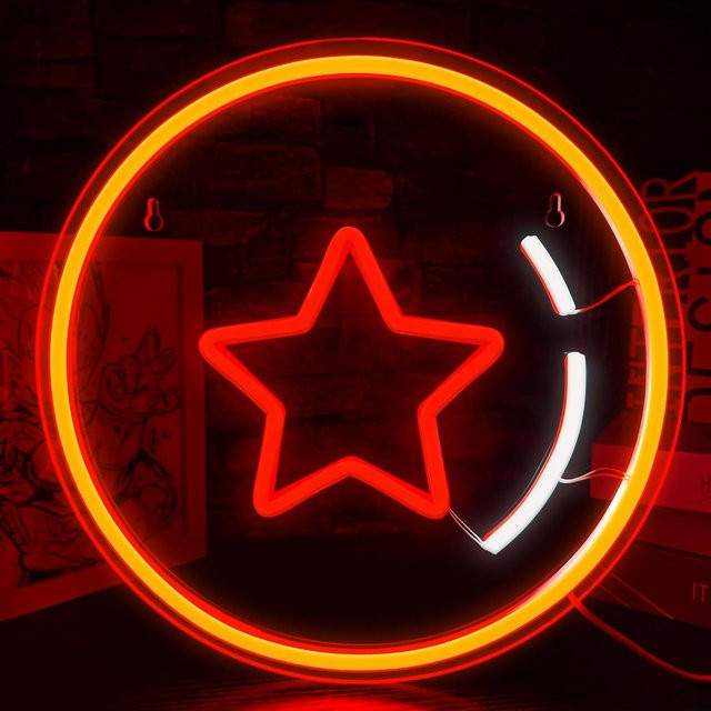 Universelles Anime LED-Neonschild in Kugelform, rote Dekoration für Schlafzimmer und Spielzimmer - Bild 1