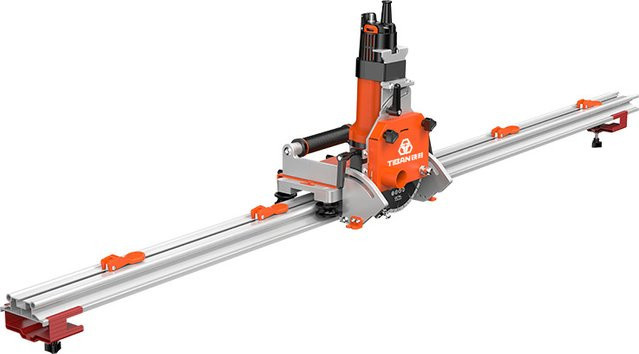 Tiebang Elektrischer Fliesenschneider mit Hochpräzisionsführung in Orange für Steinplatten und Großformatplatten - Bild 1