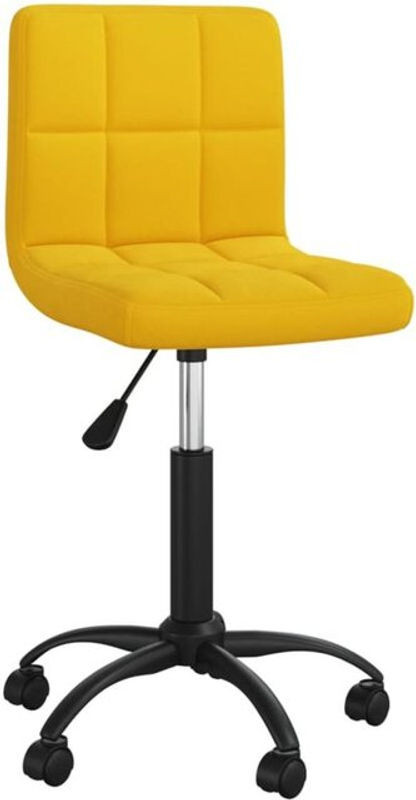 Drehbarer Esszimmerstuhl von vidaxl in Gelb aus Samt und Stahl mit modernem Design - Bild 1