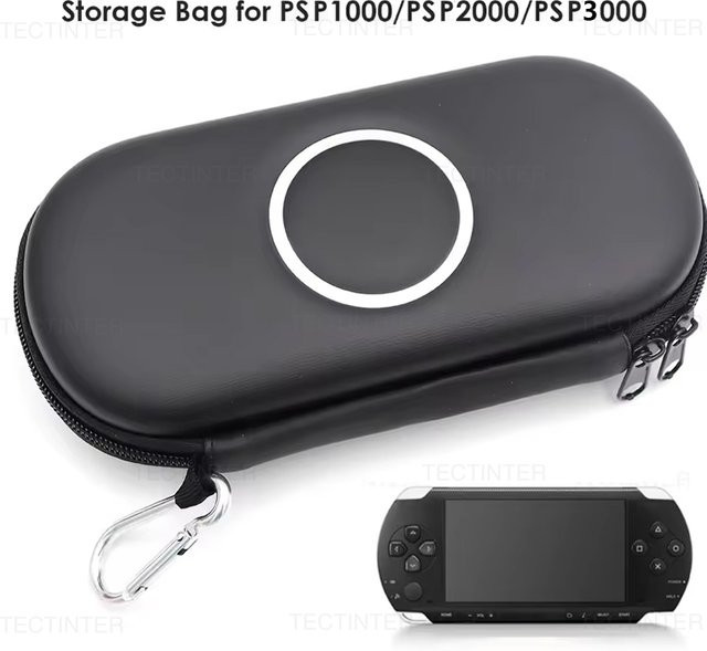 Schützende Sony PSP Hartschalen-Tragetasche in Schwarz für PSP 1000/2000/3000 und Zubehör - Bild 1