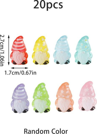 Leuchtende Gartenzwerge Figuren von Yiran toy mit Sternen und Schneeflocken Mustern in Multicolor aus Harz für deinen Feengarten oder als Weihnachtsdekoration
